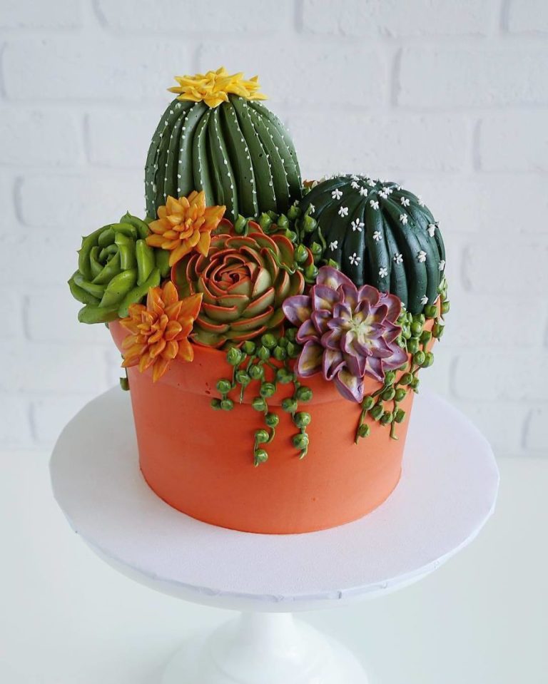 İlginç Pasta Tasarımları Kaktüs Pasta Ve Cupcake