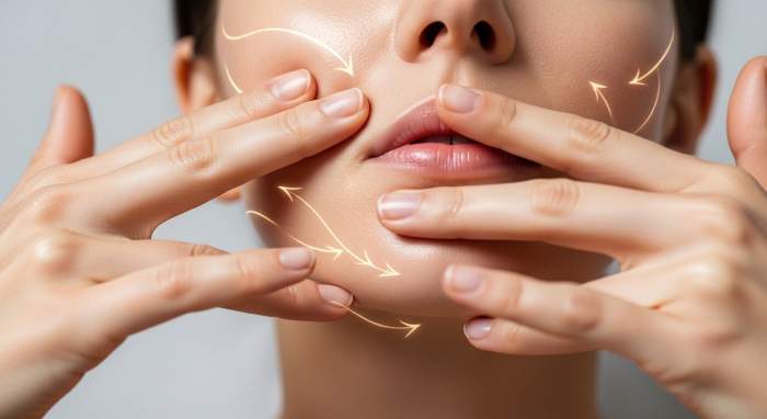 Lenf drenaji yuz masaji ile odem azaltma ve sikilasmis cilt gorseli