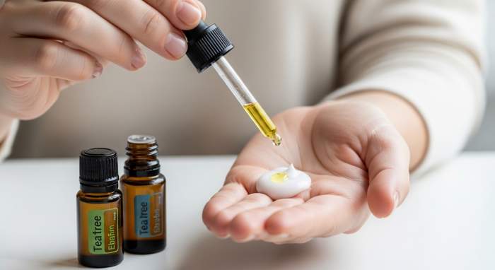 Cay agaci ve okalyptus yagi ile sampuan karisimi hazirlama gorseli