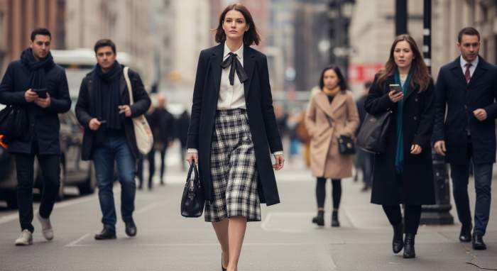 Kendi tarzini guvenle tasiyan kadin ve dis bakislar gorseli