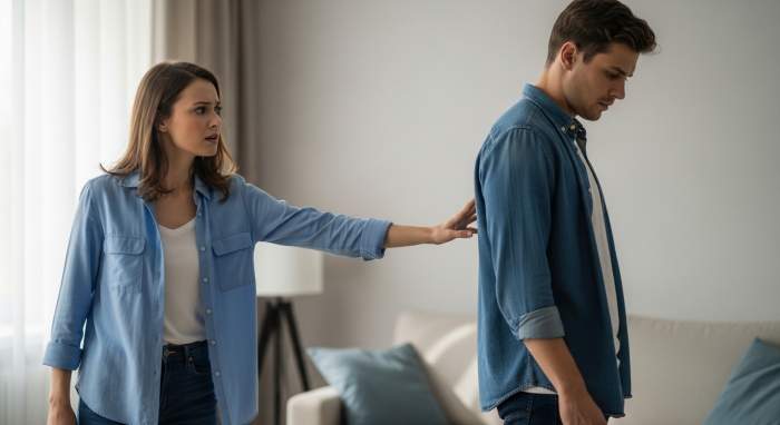 Kiskanclik ve uzaklasma dongusu yasayan cift gercekci gorsel