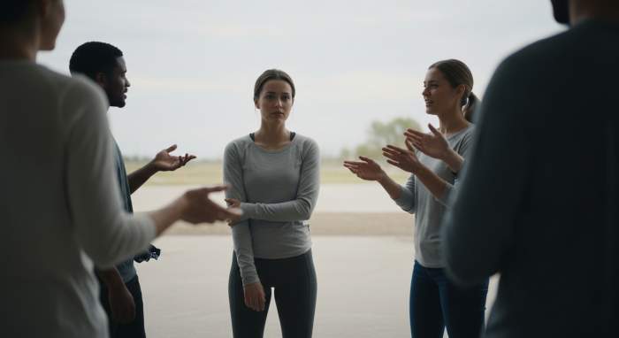 Vucut uzerine sosyal baski yasayan kadin duygusal an gorseli