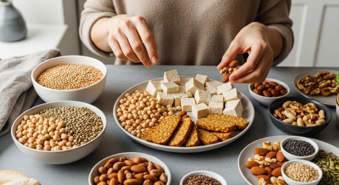 Bitki bazli protein kaynaklari vegan kis beslenme gorseli