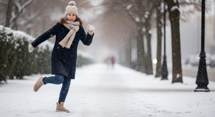 Kisin tempolu yuruyus yapan kadin gercekci ve enerjik gorsel