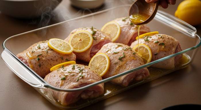 Firinda limonlu hindi but borcamda hazirlik