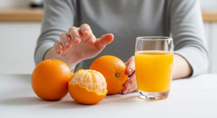 Meyve ve meyve suyu arasinda secim ani saglikli beslenme gorseli