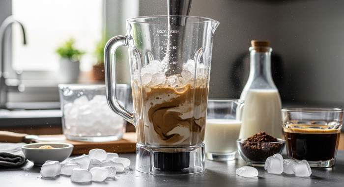 Gercekci frappuccino yapimi guclu blender ve buz kirma