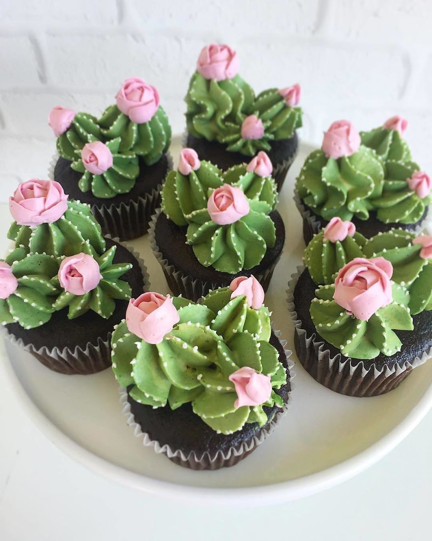 İlginç Pasta Tasarımları Kaktüs Pasta Ve Cupcake
