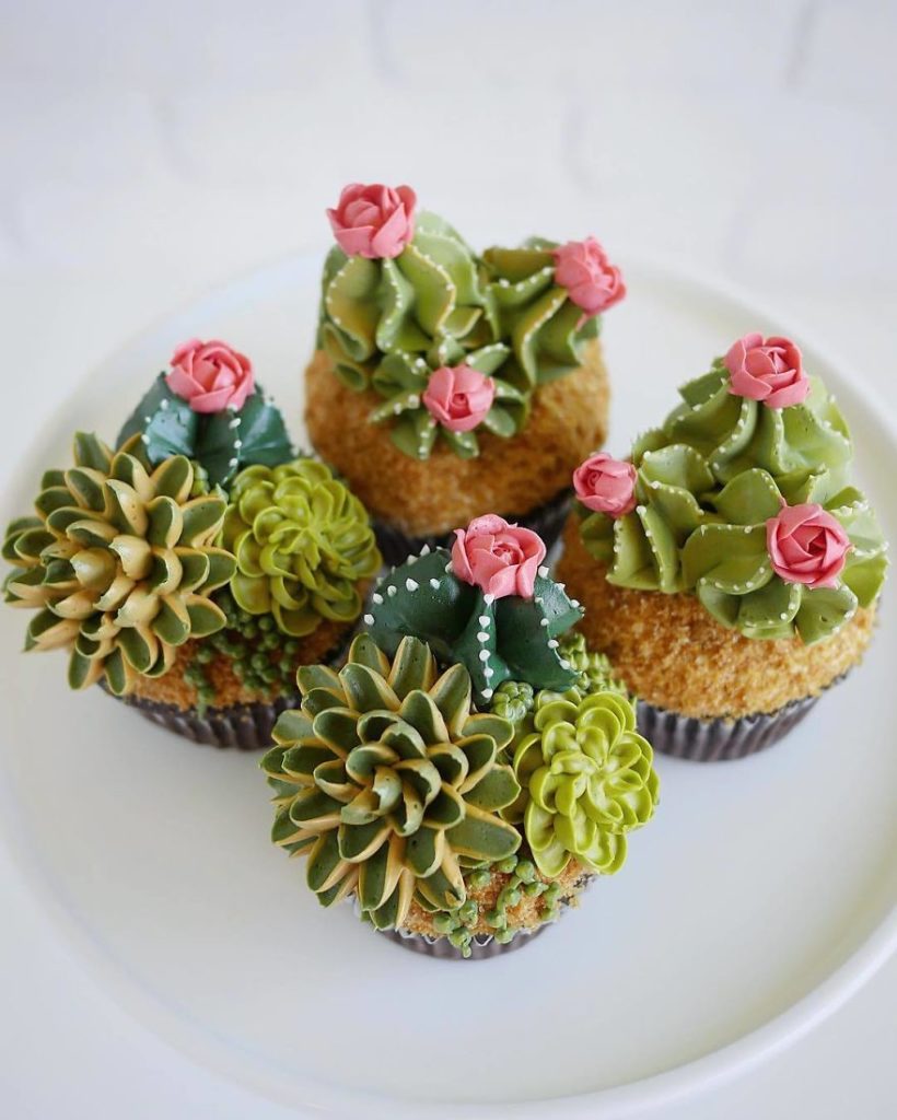 İlginç Pasta Tasarımları Kaktüs Pasta Ve Cupcake