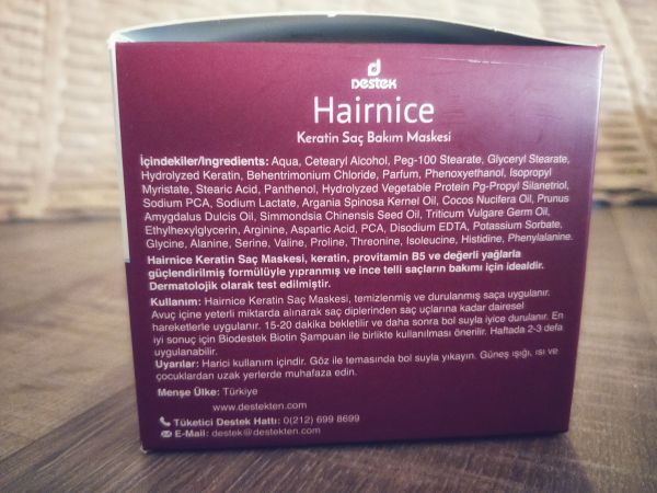 hairnice keratin bakımı içindekiler içeriği