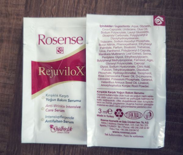 Rosense rejuviloX kırışıklık karşıtı yoğun bakım serumu içeriği içindekiler