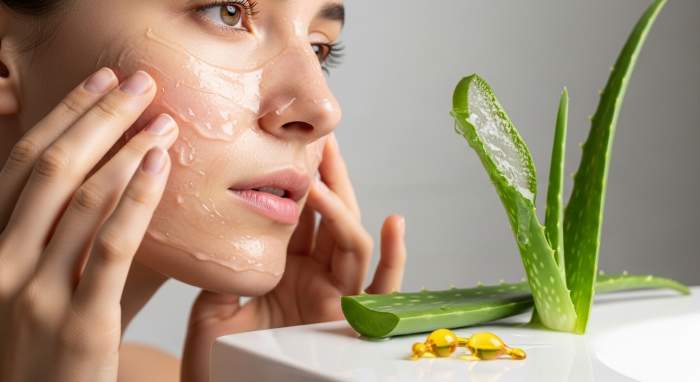 Aloe vera ve e vitamini maskesi ile nemlendirici cilt bakimi gorseli