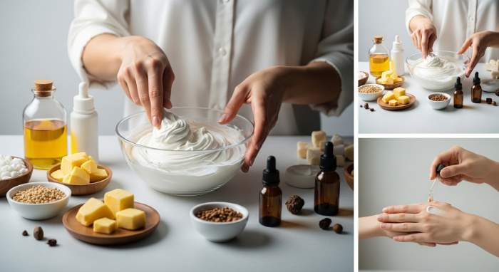 Profesyonel ev yapimi cilt kremi dogal yag ve butter karisimi