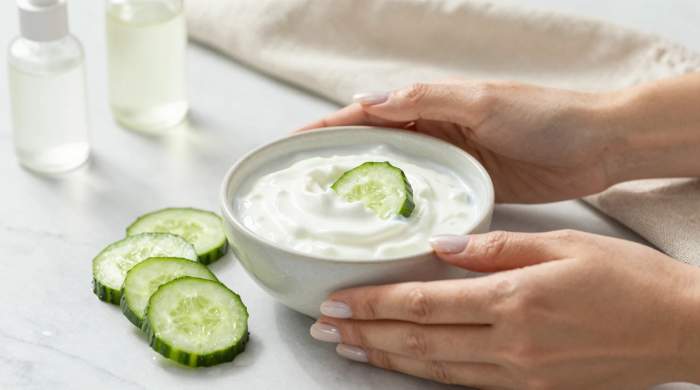 Salatalık ve Yoğurt Maskesi: Anında Parlaklık