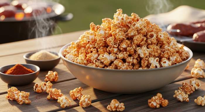 Barbeku soslu ve baharatli patlamis misir amerikan usulu gorseli