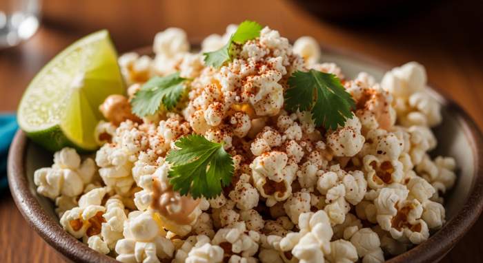 Meksika usulu acili ve kremali patlamis misir esquites gorseli