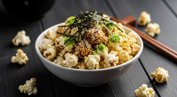 Wasabili ve susamli asya usulu patlamis misir fuzyon gorseli